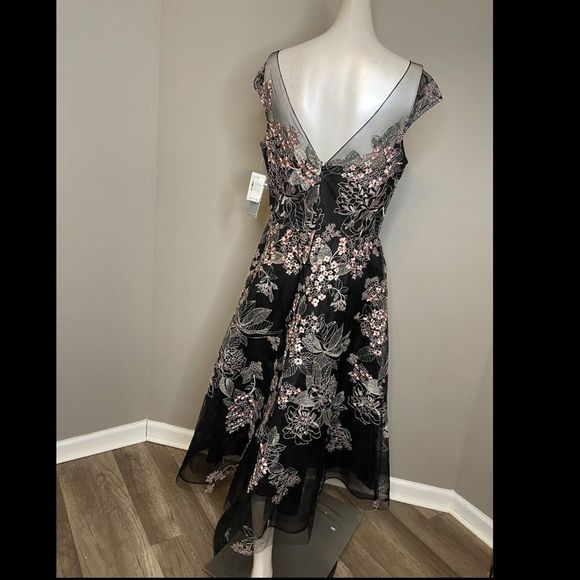 Rickie Freeman for Teri Jon Cap-Sleeve Embroidered Tulle Dress $740 - Picture 11 of 13